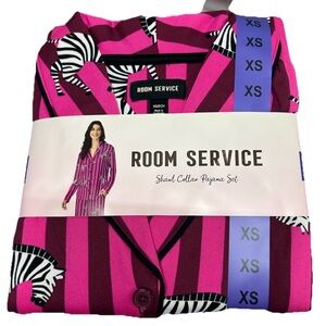 Room Service Women’s Fuchsia Zebra Print Pajama Set
